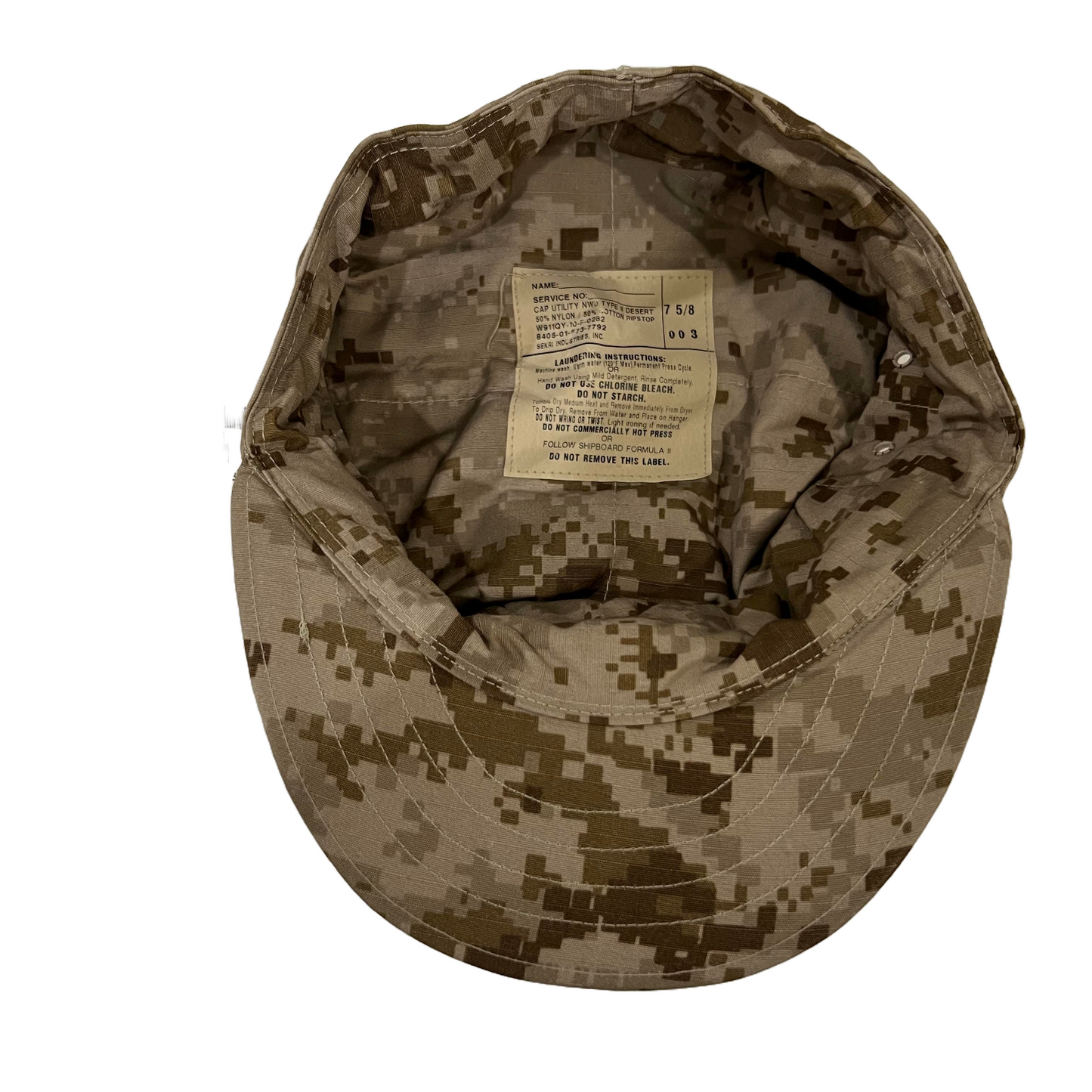 NEW US NAVY NWU Type II AOR1 Desert UTILITY 8 Point CAP Hat cover 7 5/8