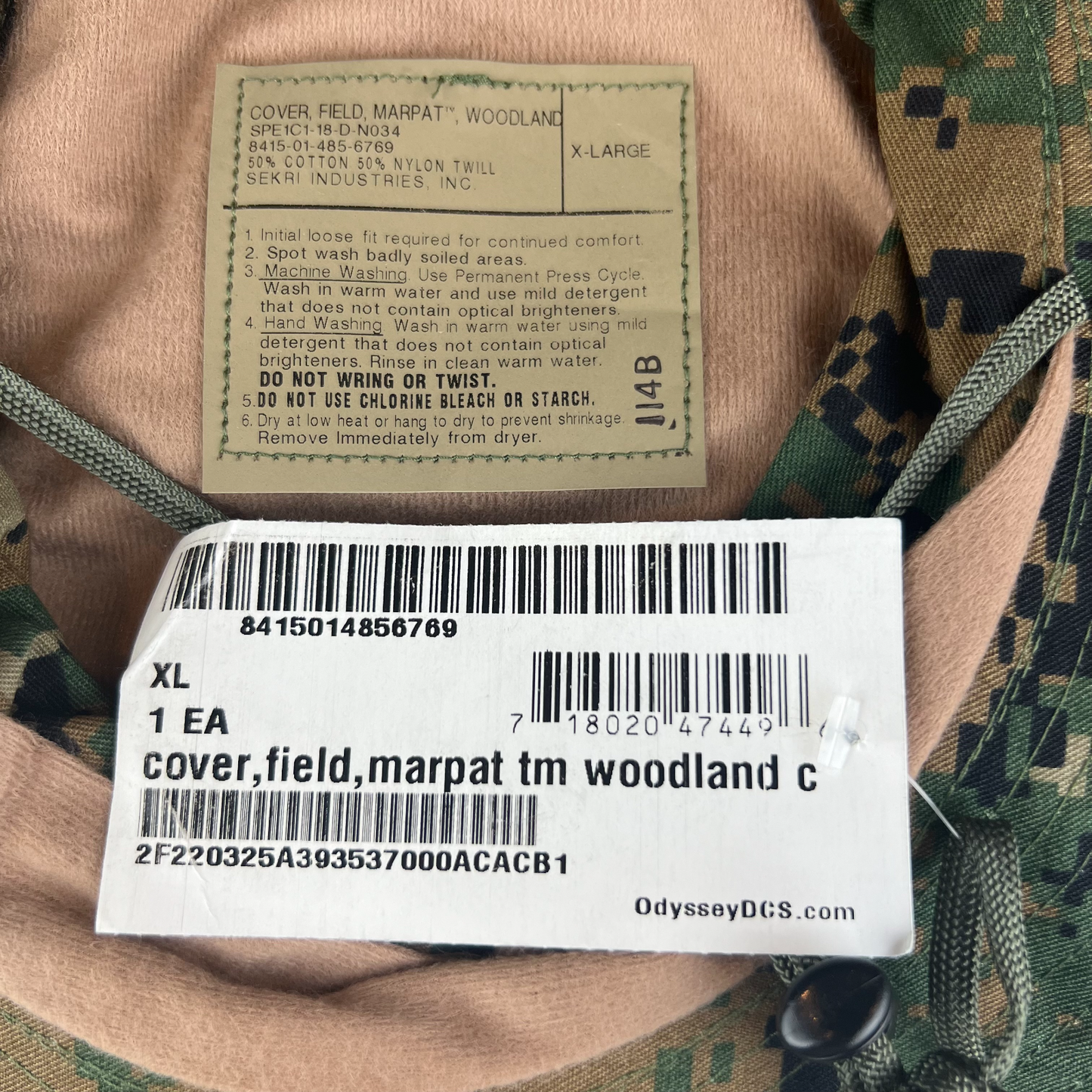 NEW USMC woodland MARPAT Boonie Hat SUN COVER size XL X-large