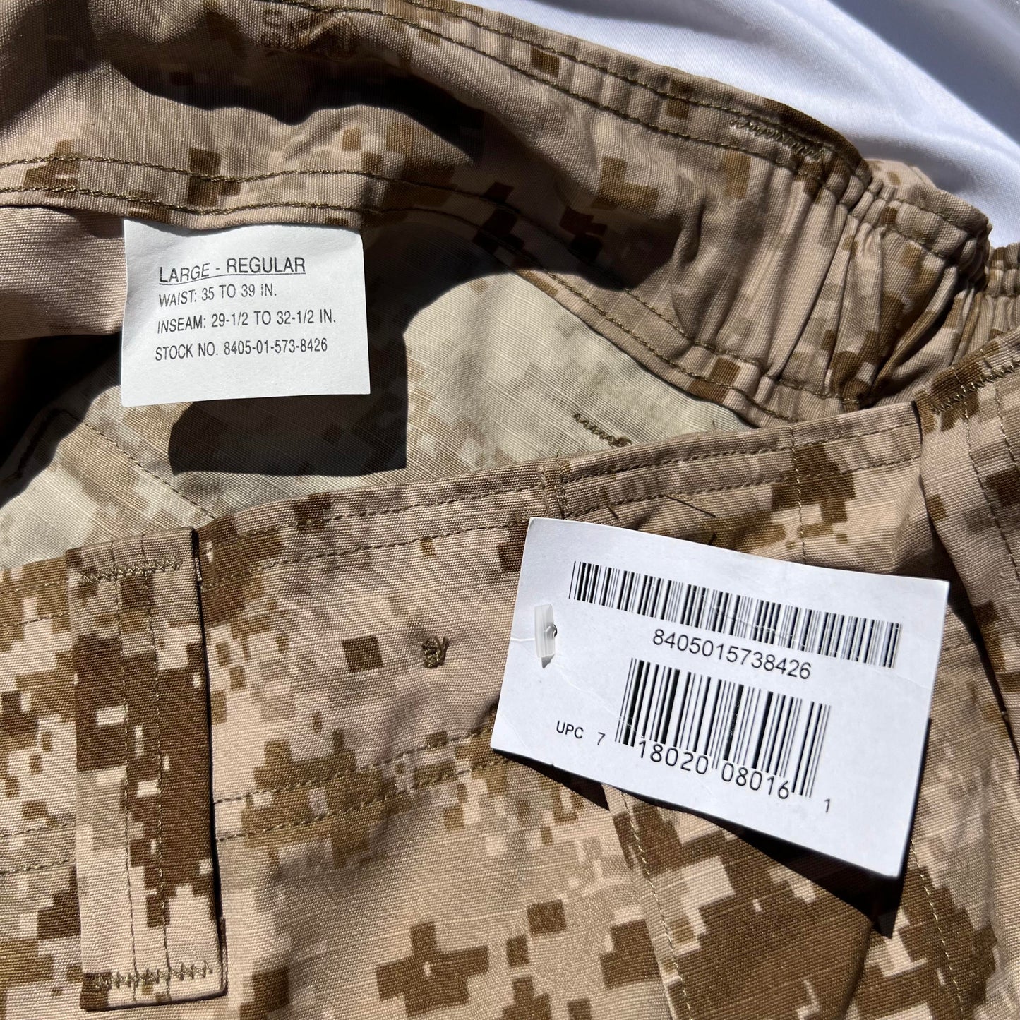 NEW US NAVY NWU Type II AOR1 desert Pants size LR Large Regular