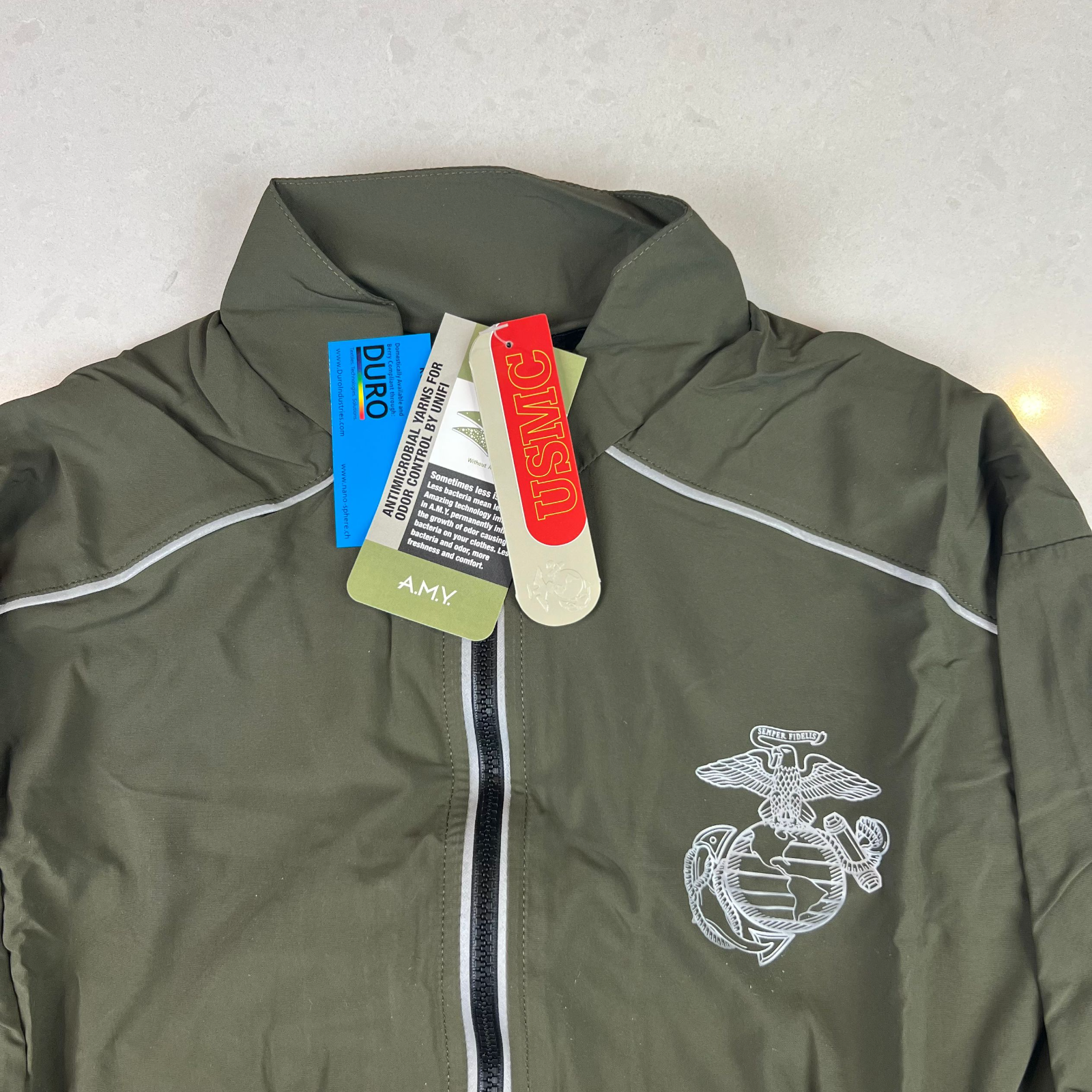 NEW USMC PT Green Physical Fitness running jacket size SL Small Long