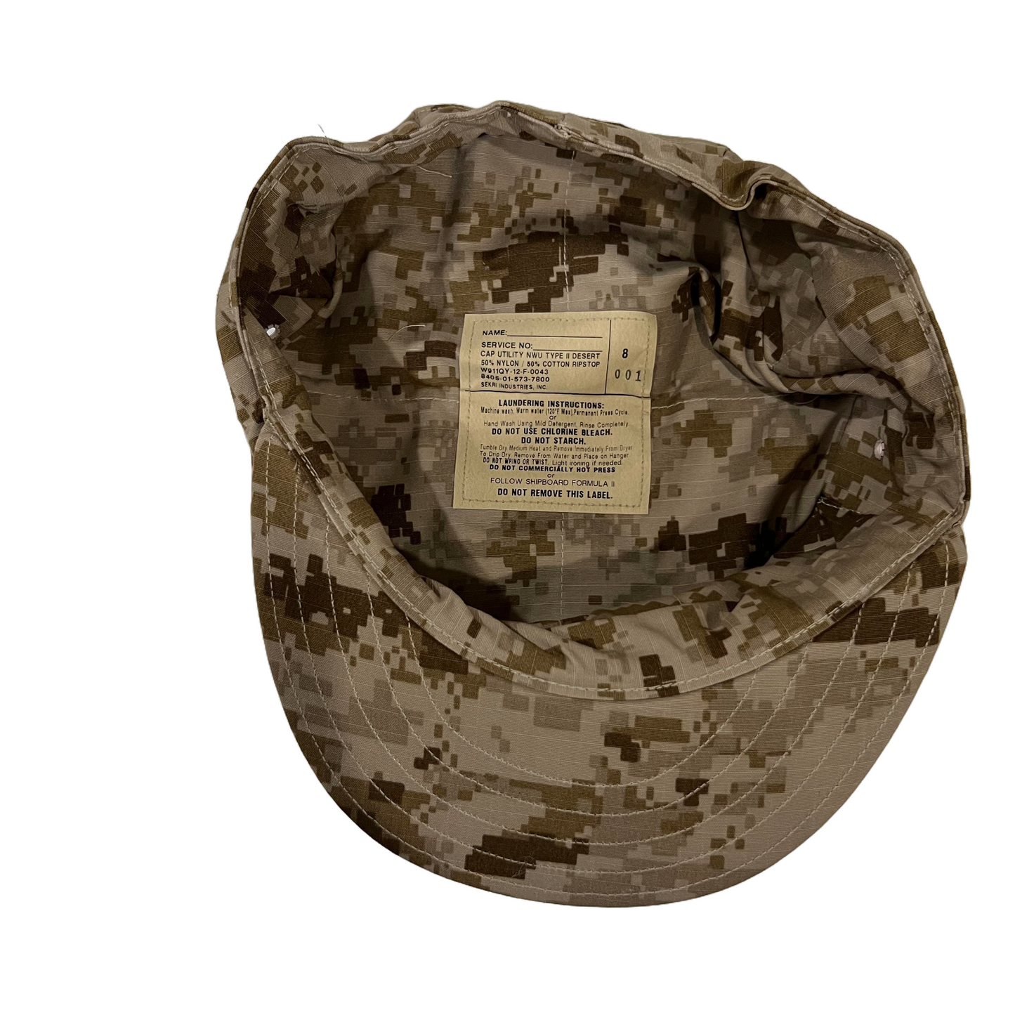 NEW US NAVY NWU Type II AOR1 Desert UTILITY 8 Point CAP Hat cover 8