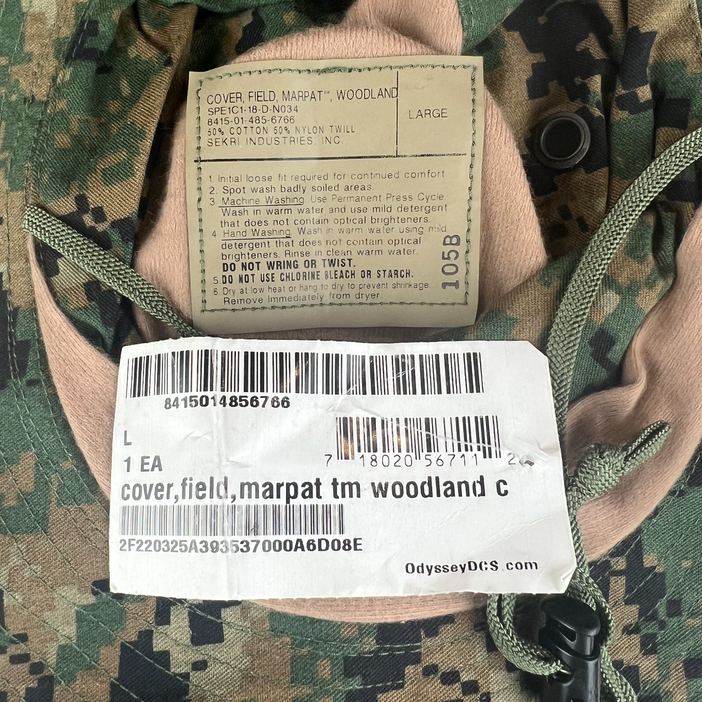 NEW USMC woodland MARPAT Boonie Hat SUN COVER size Large