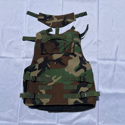 Woodland Base Vest Plate Carrier w/Soft Armor Inserts X-Small XS