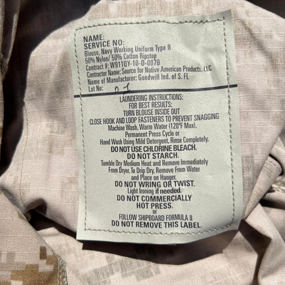 NEW US NAVY NWU Type II  AOR1 desert Shirt Blouse size MR Medium Regular