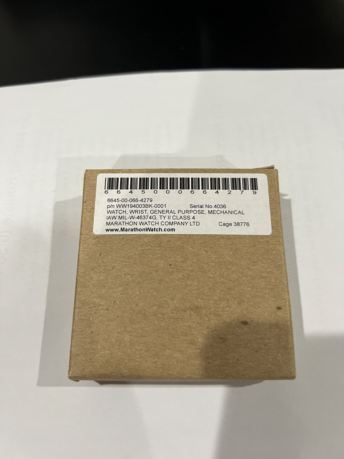 Marathon GPM Genuine WW194003-BK Mechanical Military Watch USGI New in Box NSN
