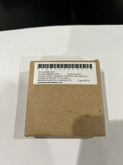 Marathon GPM Genuine WW194003-BK Mechanical Military Watch USGI New in Box NSN