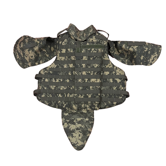 ACU Base Protective Vest Plate Carrier w/ Soft Armor Inserts Medium